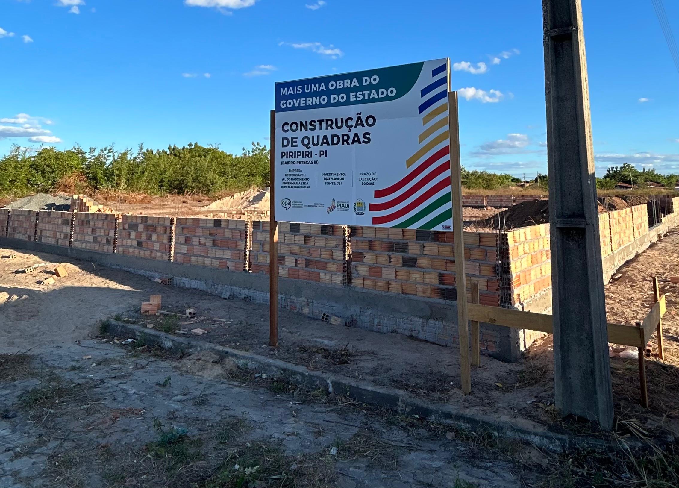 Piripiri recebe obras de calçamento e quadra esportiva através do OPA 2024-2025